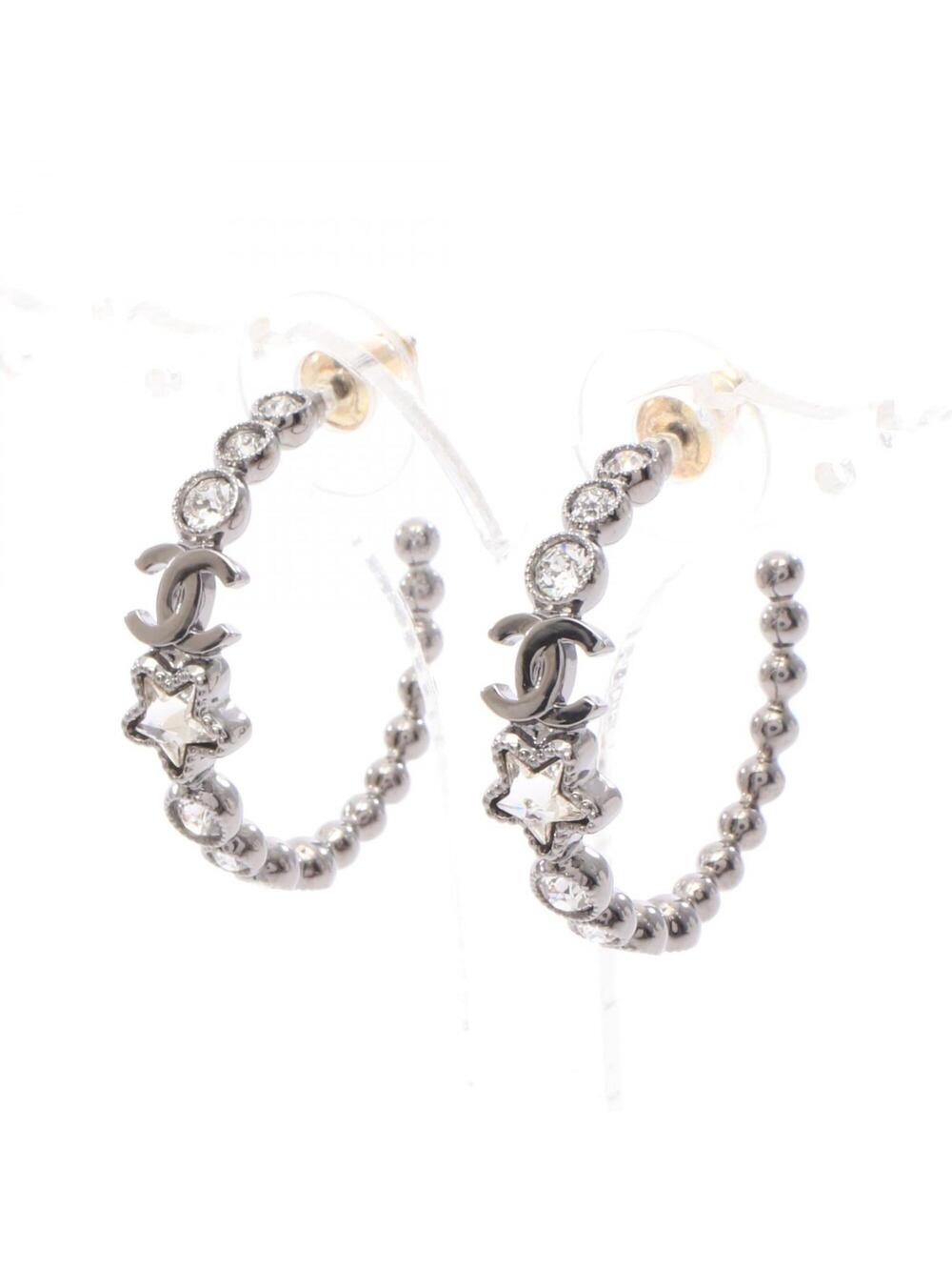 Chanel Cc Logo Hoop Star Earrings #371368C12B